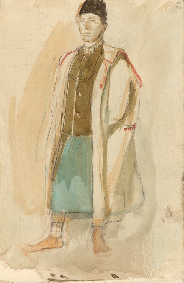 Ladislav Mednyánszky - Štúdia stojaceho muža v ľudovom odeve - K 12096-22 - Slovak National Gallery