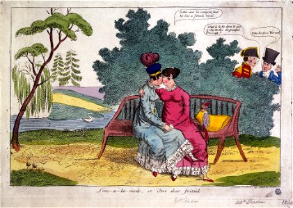 Lady Strachan and Lady Warwick making love in a park