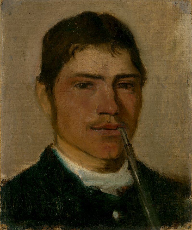 Ladislav Mednyánszky - Head Study of a Groom with a Pipe - O 1247 - Slovak National Gallery