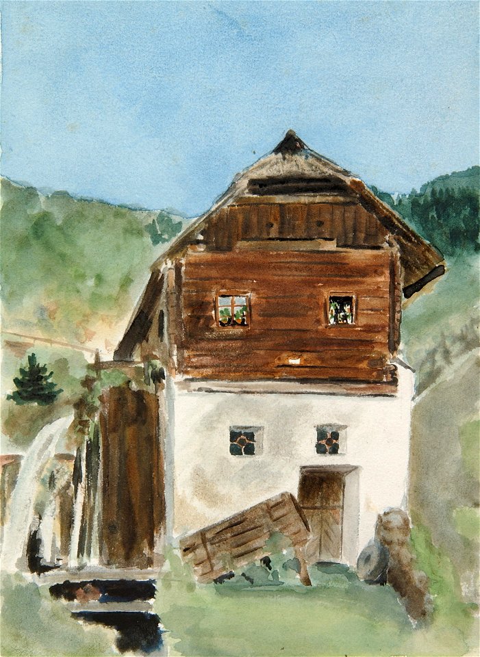 Ladislav Benesch - Pogled na hišo z mlinom