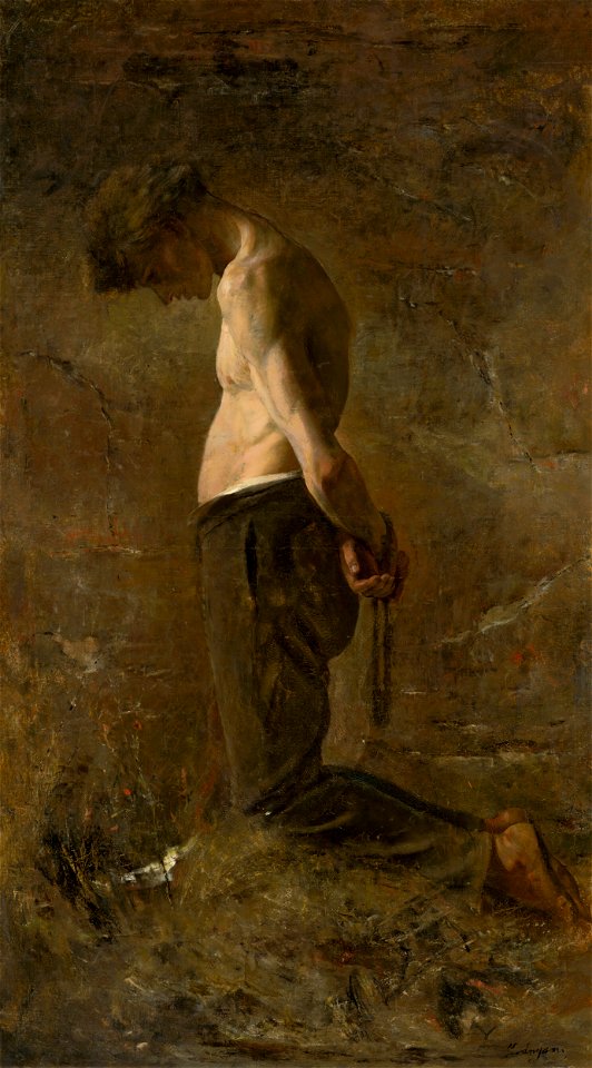 Ladislav Mednyánszky - Kneeling Convict - O 4930 - Slovak National Gallery