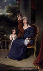 Lady Louisa Harvey with two of her children by Thomas Lawrence, (1769-1830). Free illustration for personal and commercial use.