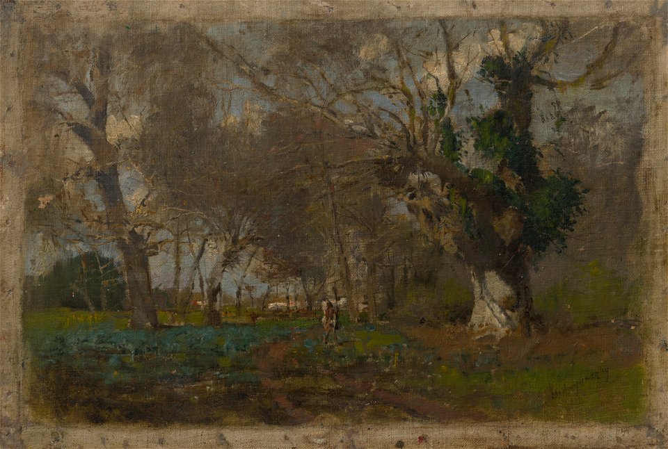 Ladislav Mednyánszky - Oak Trees near an Arm of the Váh - O 2525 - Slovak National Gallery