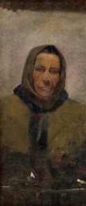 Ladislav Mednyánszky - Portrait of an Old Woman in a Fur Coat - O 4138 - Slovak National Gallery