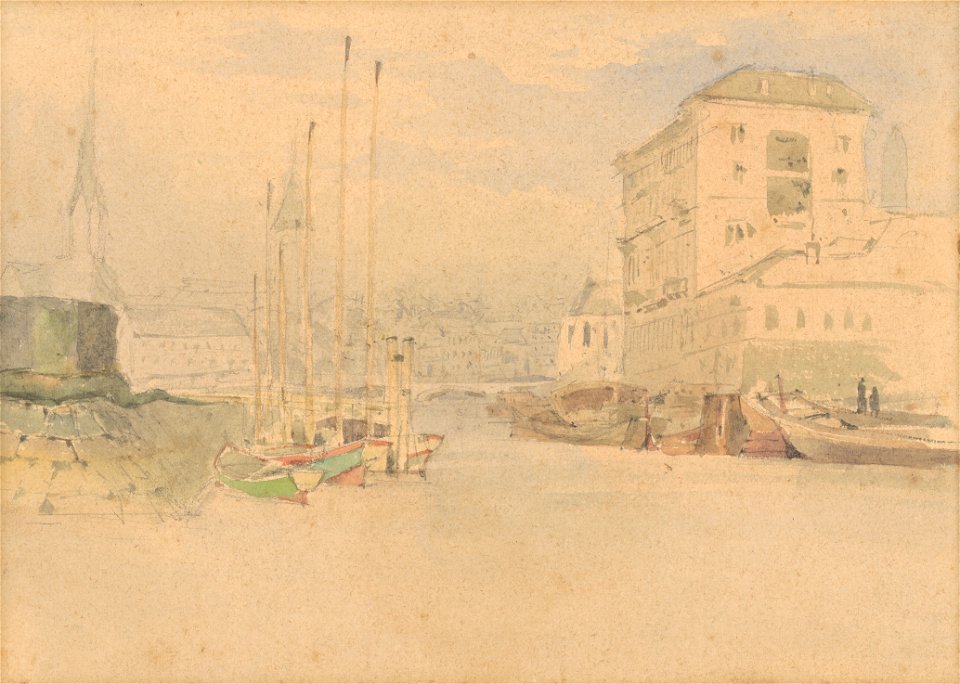 Ladislav Mednyánszky - Prístav vo Fiume-Benátky - K 4437-a,b - Slovak National Gallery