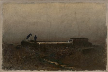 Ladislav Mednyánszky - Watering Place with Ravens - O 754 - Slovak National Gallery