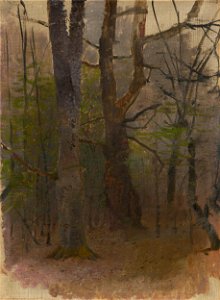 Ladislav Mednyánszky - Early Spring. Forest - O 3275 - Slovak National Gallery. Free illustration for personal and commercial use.