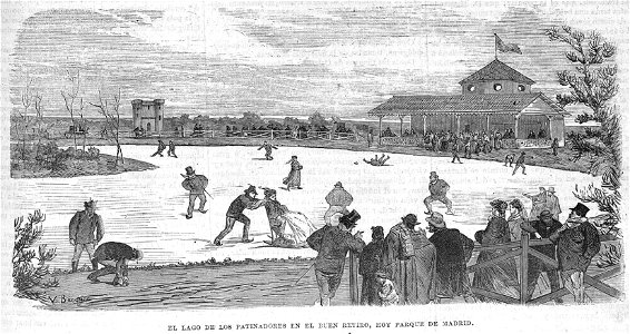 Lago de los patinadores en el Buen Retiro, de Valeriano Domínguez Bécquer