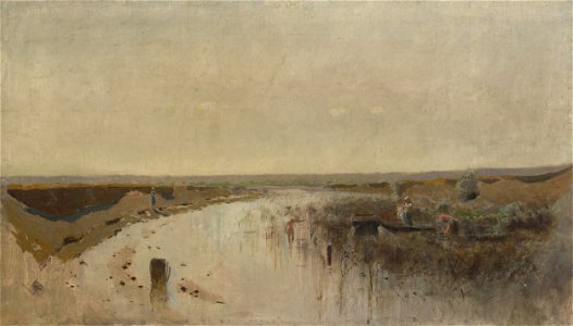 Ladislav Mednyánszky - Veľká letná krajina s riekou. Kúpanie - O 4212 - Slovak National Gallery