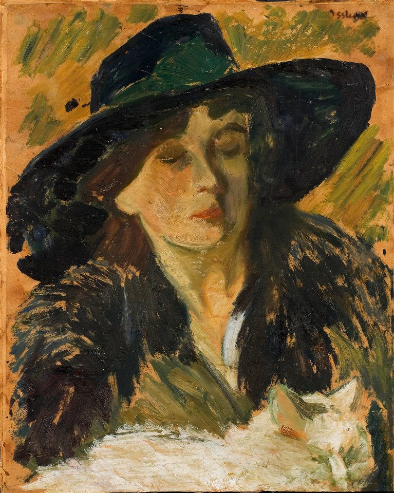 Lady in a Black Hat (Helmer Osslund) - Nationalmuseum - 22602