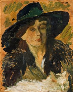 Lady in a Black Hat (Helmer Osslund) - Nationalmuseum - 22602