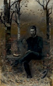 Ladislav Mednyánszky - Zsigmond Justh v parku - O 3859 - Slovak National Gallery
