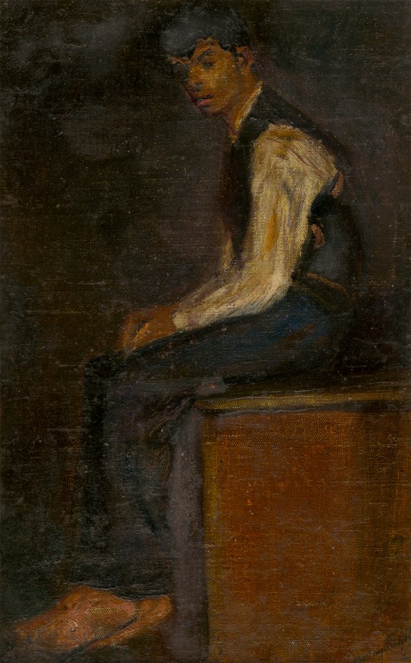 Ladislav Mednyánszky - Štúdia sediaceho muža - O 2166 - Slovak National Gallery