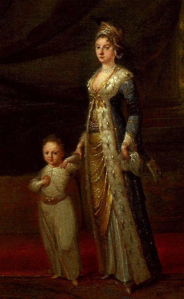 Lady Mary Wortley Montagu with her son Edward by Jean Baptiste Vanmour