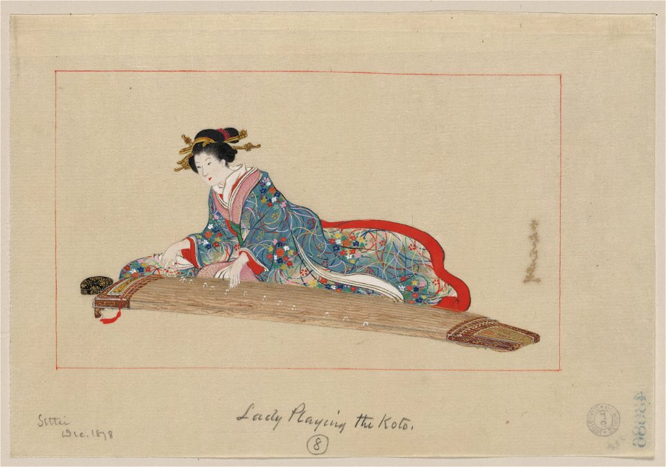 Lady playing the koto LCCN2009630105