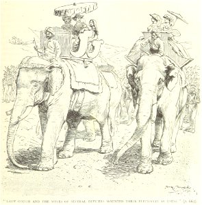 Lady Gough and others on elephants