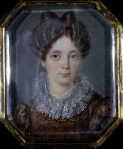 Lady in dark red dress by W.M.Wankowicz (1828, Hermitage)
