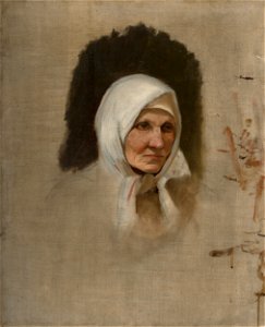 Ladislav Mednyánszky - Village Woman in a White Scarf - O 4986 - Slovak National Gallery