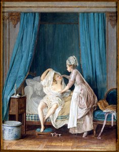 Lady Getting out of Bed (Niclas Lafrensen d.y.) - Nationalmuseum - 25374