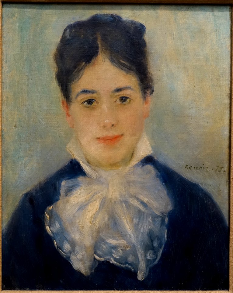 Lady Smiling, Portrait of Alphonsine Fournaise, by Pierre-Auguste Renoir, 1875, oil on canvas - Museu de Arte de São Paulo - DSC07253