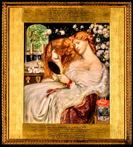 Lady Lilith 1867 frame (Fanny Cornforth's face). Free illustration for personal and commercial use.