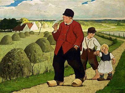 Laermans, Paysan avec deux enfants se promenant dans un champ