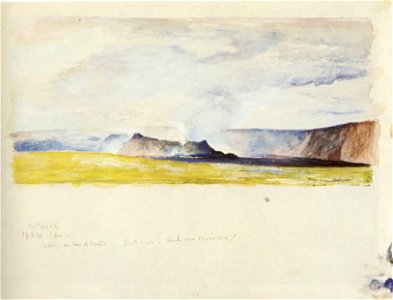 John LaFarge (1835-1910) - 'Kilauea, Looking at Cone of Crater, watercolor, 1890