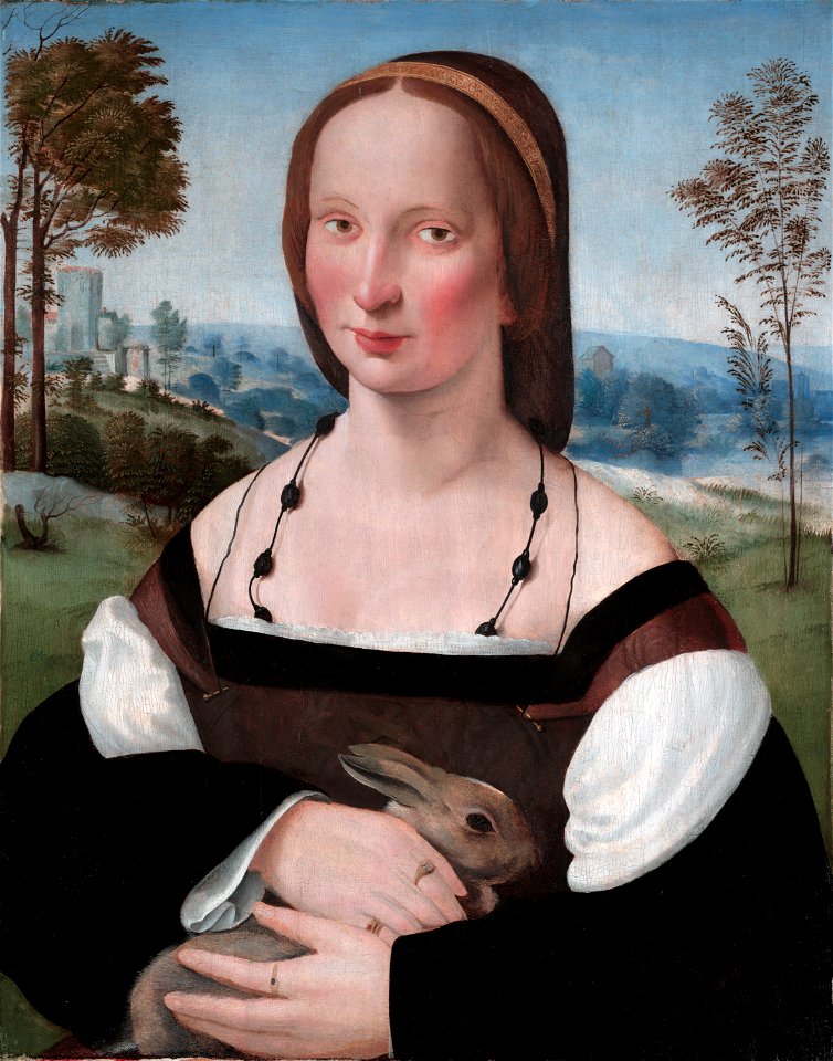 Lady with a rabbit, by Ridolfo Ghirlandaio