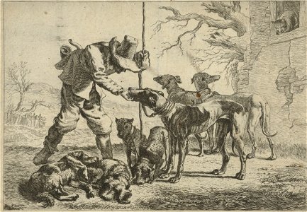 Jager met zeven honden Verschillende dieren (serietitel), RP-P-OB-46.825