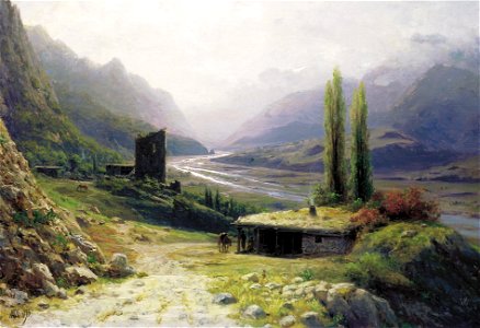 Lagorio, Lev Feliksovich. Kavkaz Landscape. Oil on canvas, 53x 76 cm. 1893