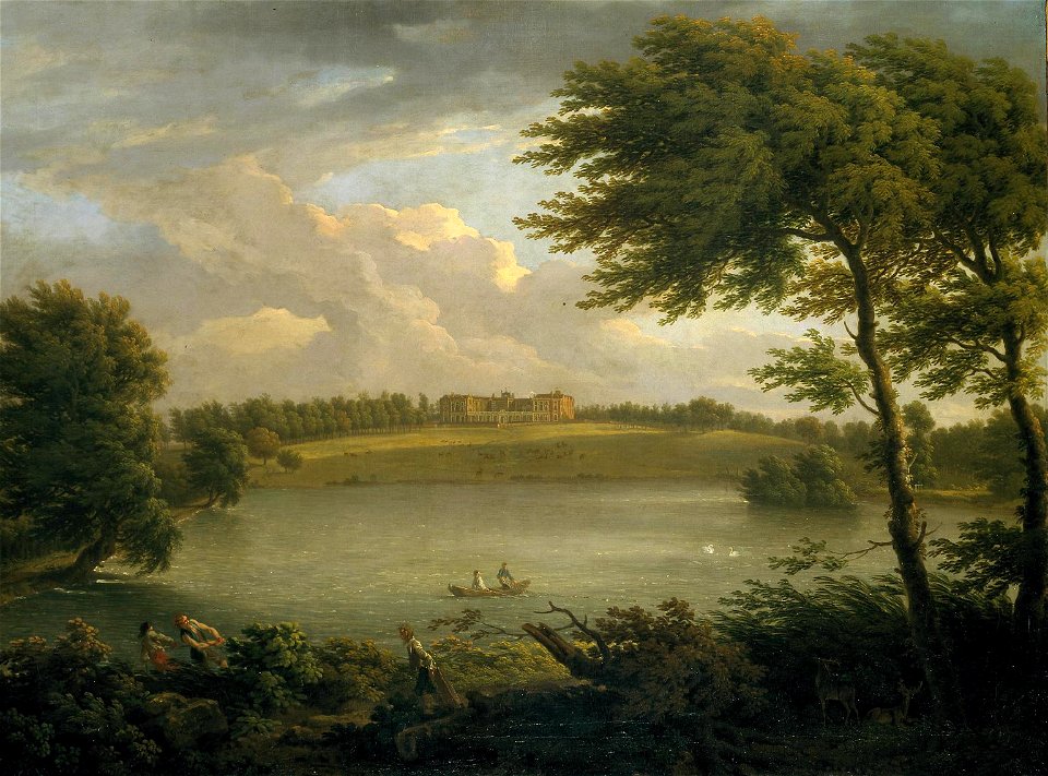 George Lambert - View of Copped Hall in Essex, from across the Lake (1746)