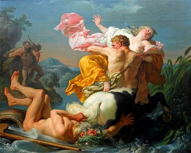 Lagrenee, Louis Jean - The Abduction of Deianeira by the Centaur Nessus - 1755. Free illustration for personal and commercial use.