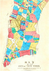 Map of the City of New York, high water line, farms and estates (cropped)