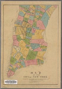 Map of New York City, high water line, farms and estates