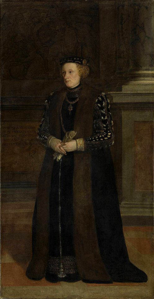 Lambert Sustris - Veronika Vöhlin, geb. von Freyberg zum Eisenberg, Hallenwang und Neidlingen (1523-1582) - 9653 - Bavarian State Painting Collections