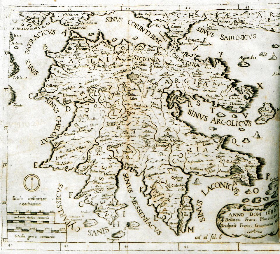 Map of Peloponnese - Piacenza Francesco - 1688