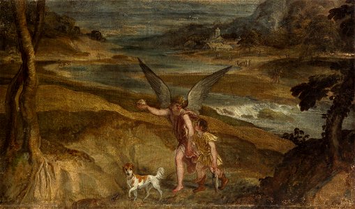 Lambert Sustris - Tobias und der Erzengel Raphael auf Wanderschaft - GG 2632 - Kunsthistorisches Museum