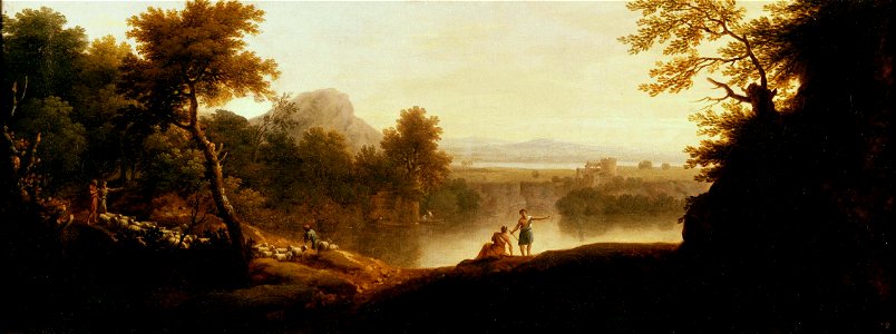 A Pastoral Landscape with Shepherds and their Flocks) by George Lambert