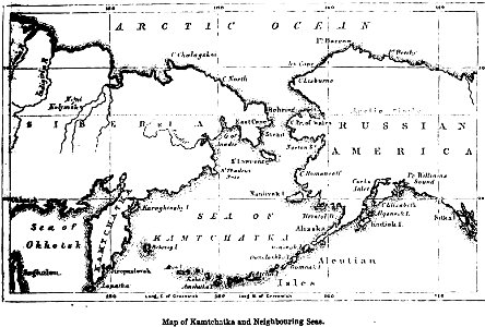 Map of Kamtchatka and Neighbouring Seas. George Dodd. Pictorial history of the Russian war 1854-5-6. Free illustration for personal and commercial use.