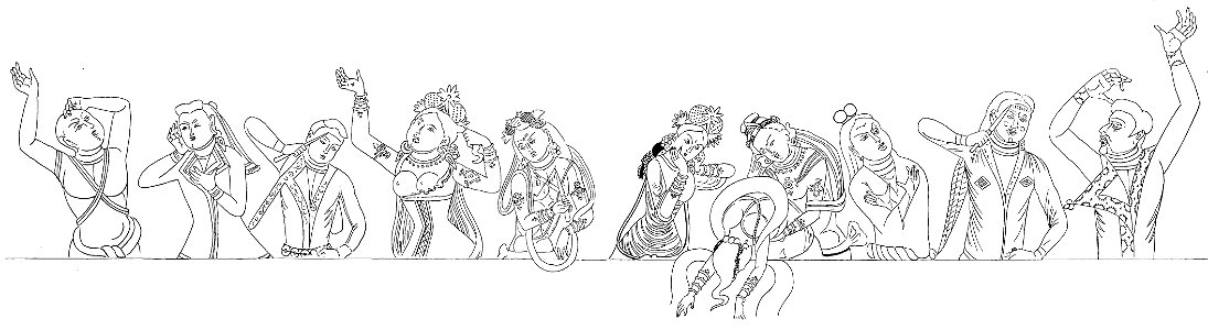 Lamenting the Parinirvana of the Buddha, Kizil Cave 223