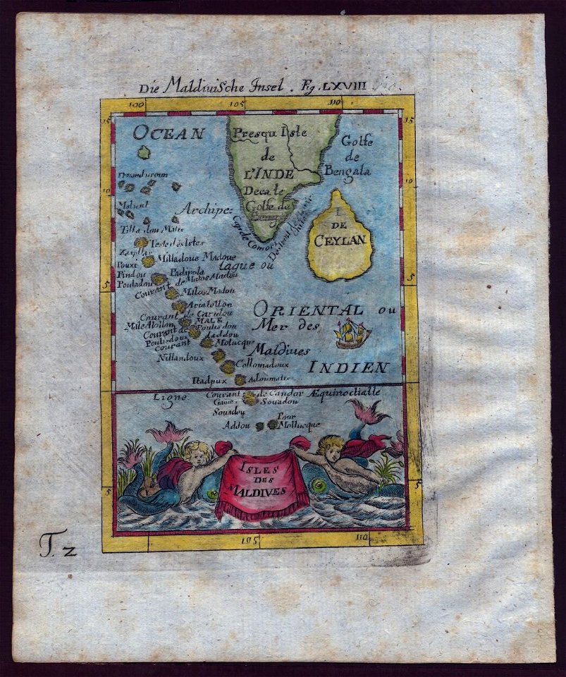 Map of the Maldives, 1719