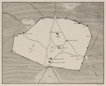 Map of Paestum in Italy - Wilkins William - 1807
