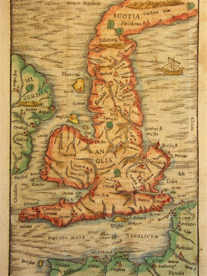 Map of the British Isles* (1600); *a closer view*. Free illustration for personal and commercial use.