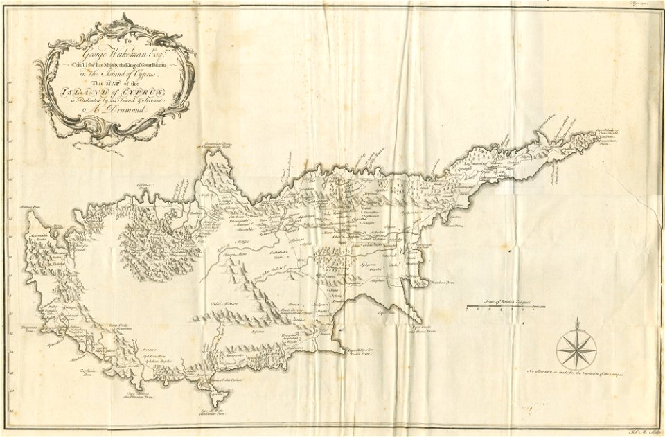 Map of the island of Cyprus - Drummond Alexander - 1754