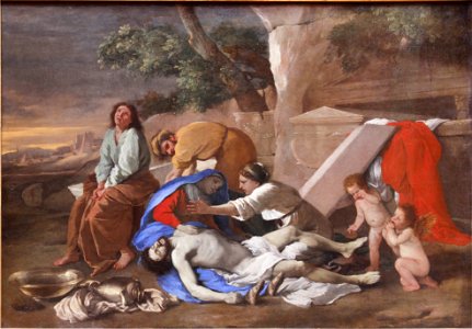 Lamentation of Christ by Nicolas Poussin (1628) - Alte Pinakothek - Munich - Germany 2017. Free illustration for personal and commercial use.