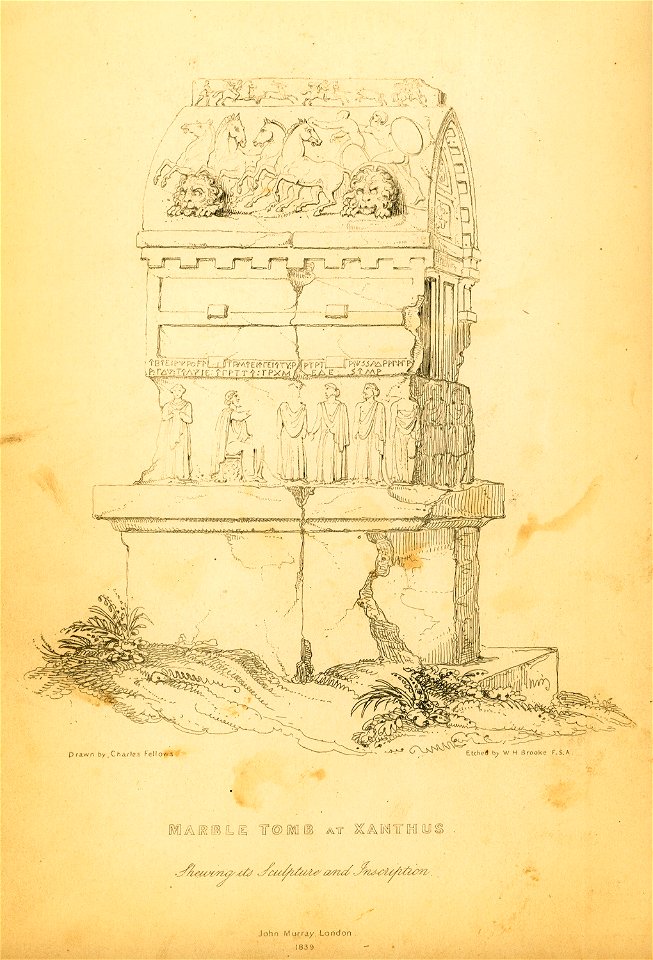 Marble tomb at Xanthus, showing its sculpture and inscription - Fellows Charles - 1839