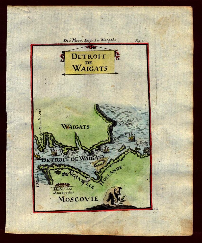 Map of the Strait of Waigats, north of Muscovy, 1719