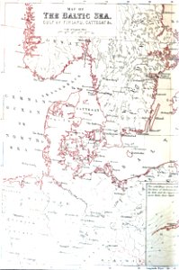 Map of The Baltic Sea, A. George Dodd, Pictorial history of the Russian war 1854-5-6. Free illustration for personal and commercial use.