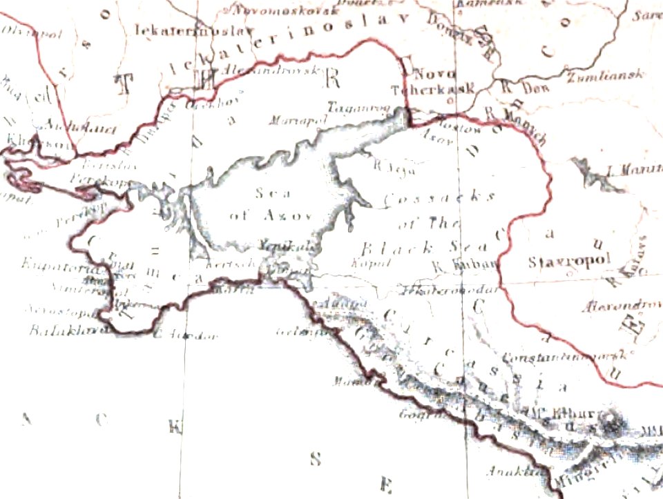 Map of Russia.B. Cossacks of the Black Sea. George Dodd. Pictorial history of the Russian war 1854-5-6