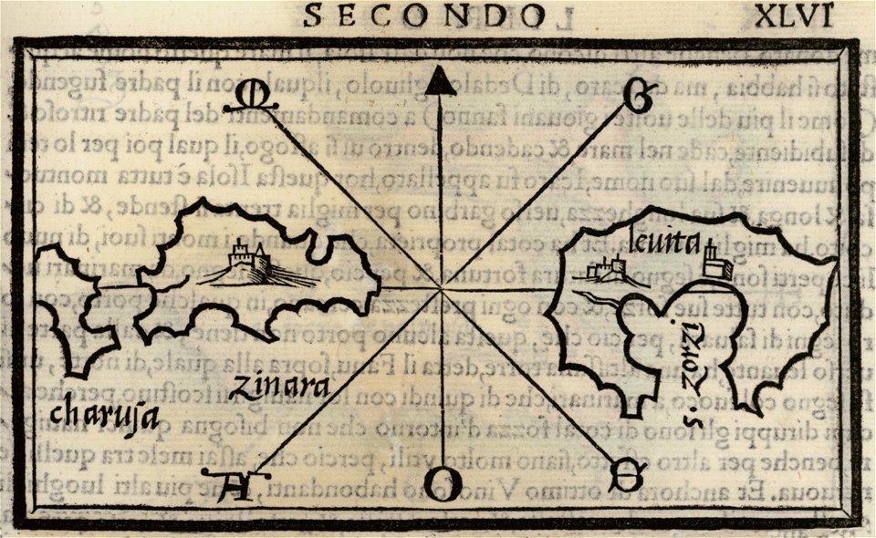 Map of Kinaros and Levitha - Bordone Benedetto - 1547